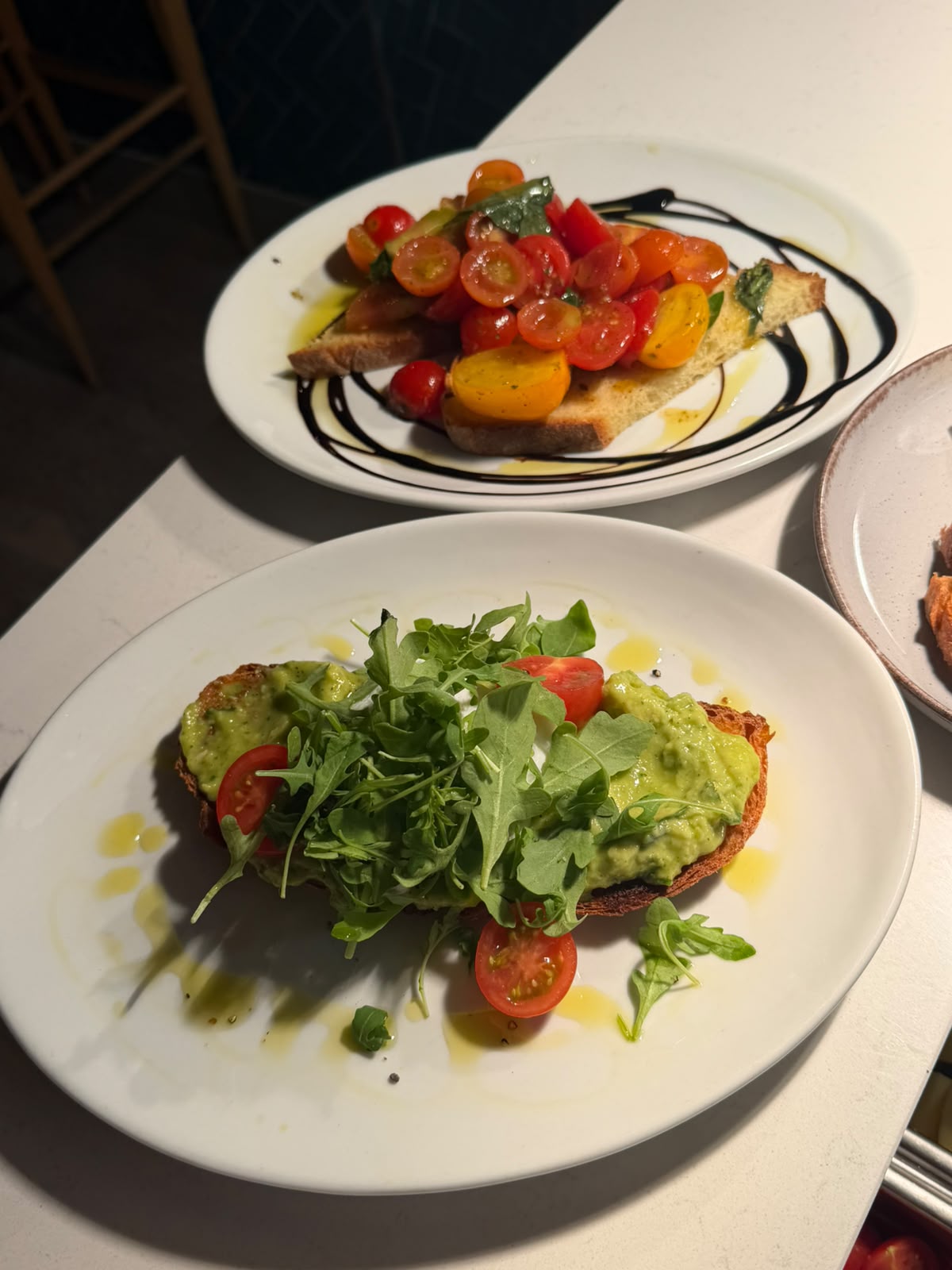 Tomato and avocado bruschetta