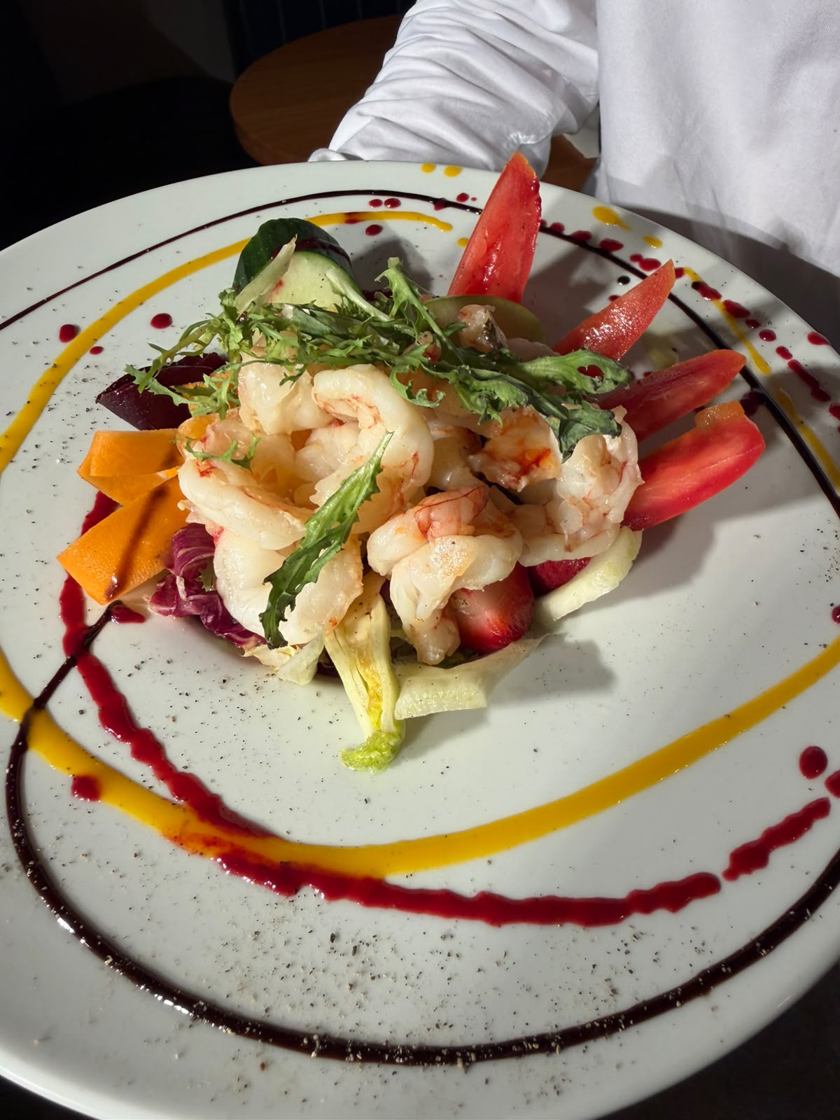 Elegant prawn salad plate