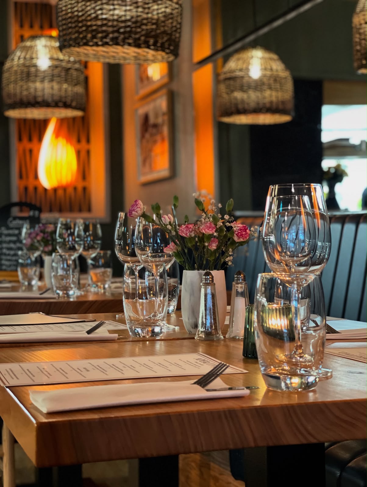 Warmly lit dining room inside Aperitivo